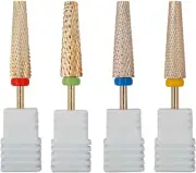 4Pcs Professional Carbide Tungsten Nail Drill Bit Set, 5 in 1 Extension Nail