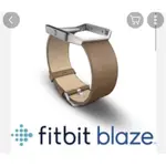 FITBIT BLAZE 細皮革錶帶 駱駝棕-L