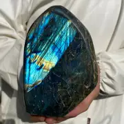 3.7lb Large Natural Labradorite Quartz Crystal Display Mineral Specimen Healing