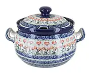 Blue Rose Polish Pottery Peach Posy Soup Tureen