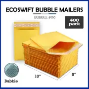 400 #00 5x10 ECOSWIFT KRAFT BUBBLE MAILERS PADDED ENVELOPES #00