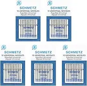 50 Schmetz Universal Sewing Machine Needles - Assorted Sizes - Box of 5 Cards