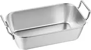 Stainless Steel Fried Chicken Dish French Fries Basket Thickened Square Snack Plate with Handle Kitchen Utensils (Color : Large Silver)
