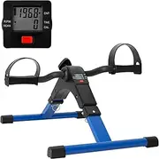 [Uten] Folding Pedal Exerciser, Mini Exercise Bike, Portable Foot Peddler Desk Bike for Leg and Arm Exercisers, Adjustable Sitting Workout with Electronic Display