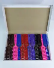NOS Jet-Flow Turbo vented plastic hair brush full case of 12 Colorful Pink Blue