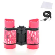 Catzon Binoculars Toy for Kids 4x30 Shock Proof Children Gifts for Outdoor Play-Pink