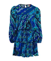 Emilio Pucci Junior Ruffled Crewneck Dress 8Y,4Y,14Y,13Y,12Y,10Y Blue