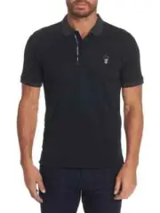 Robert Graham Men's Lucifer Classic Fit Skull Embroidered Polo Black