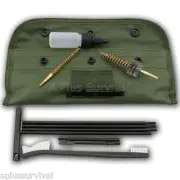 Compact Gun Cleaning Kit in Olive Drab Canvas Bag Case