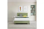 Linen Fabric Double Bed Deluxe Headboard Bedhead - Olive Green