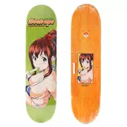 Hook-Ups Bikini Popsicle Girl 8.25" Lime / Orange Stain Skateboard Deck