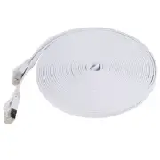 New 10' Category 7 Cat7 Network Ethernet LAN Patch Flat Cable Cord White 10 ft