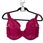 Panache Bra Womens 38G Rocha Balconette Underwire Sheer Bra 7766 Rose NEW