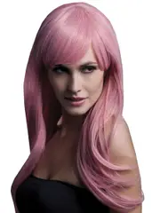 Sienna Womens Pastel Pink Mid Length Fashion Wig With Fringe