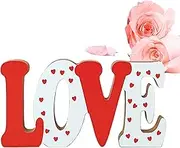 Valentines Wooden Block Sign, Rustic Love Sign for Home Decor, Love Sign Letter Table Centerpiece for Desktop, Shelf, Cabinet