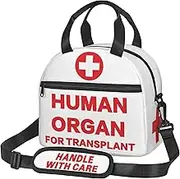 COEIOBEO Funny Human Organ for Transplant Insulated Lunch Box - Portable Reusable Medical Nurse Lunch Bag With Adjustable Shoulder Strap for Women Men and Kids - Cool Gag Gift