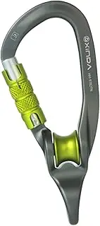 AmazingJul D Shaped Carabiner with Pulley for Climbing and Camping, 22kN Locking Mechanism