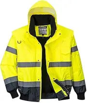 Portwest unisex Hi Vis Contrast Bomber Jacket, Multicolored, Medium
