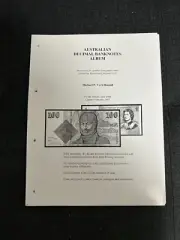 AUSTRALIAN DECIMAL PAPER BANKNOTES ALBUM ITERLEAVES - MICHAEL P. VORT-RONALD