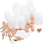 40pcs Plasma Accessories Plasma Cutting Nozzles Plasma Cutter Electrode Nozzle Kit Plasma Cutter Plasma Cutter Electrode Tip Packaging Consumables Plasma Cutting Nozzle