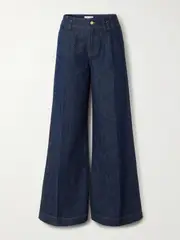 [FRAME] FRAME - High-rise Wide-leg Recycled Jeans - Indigo - 28 28 Blue