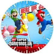 Super Mario Games Frameless Borderless Wall Clock Nice For Gifts or Decor X10