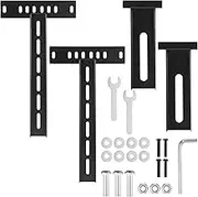 Yousoontic Adjustable Bed Headboard Brackets & Footboard Attachments for Metal Bed Frame, Fits Many Sizes, Black Steel
