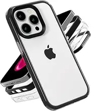 YOUULAR Crystal Clear Case for iPhone 6 Plus/7 Plus/8 Plus, Fit Transparent Soft TPU+PC Cases Drop Proof Anti-Scratch Protective Phone Cover, Black