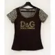 D&G Dolce & Gabbana 豹紋LOGO 時尚設計款 短袖上衣 T-shirt 短T【壽司羊羊】二手衣