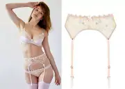 Mimi Holliday Luxury Lingerie Angel Face Stars Embroidery Lace Garter Belt S