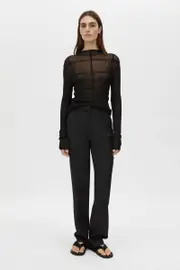 Cincture Wool Tailored Pant in Black - CAMILLA AND MARC® C&M