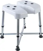 Black and White Polyresin Bathroom Shower Chair Stool, Anti-Slip Bathing Aid