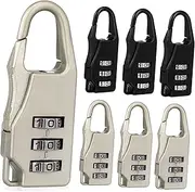 OATIPHO Luggage Digital Security Lock 6 Pack Combination Locks for Suitcase Password Padlock Sturdy Zinc Alloy Black Silver Easy to Use