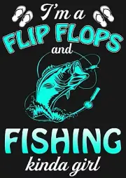Flip Flop Fishing Iron On Transfer For T-Shirt & Other Light Color Fabrics #12