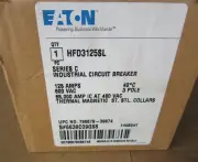 Eaton HFD3125SL Industrial Circuit Breaker 3P 125A 600V 65KA New in Factory Box