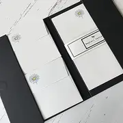 Wagtail Designs Writing Paper Gift Set, Stationery Letter Writing Set with a Daisy Illustration in a Lovely Black Writing Case Style Folder (18 Sheets and 18 envelopes)