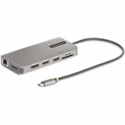 StarTech.com USB-C Triple-Monitor Multiport Adapter, Dual 4K 60Hz + 4K 30Hz HDMI & DP, 4x USB-A, 100W PD Pass-Through, GbE, SD Card Reader - USB-C 2x