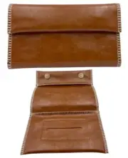Brown Leather Tobacco Smoking Pipe Pouch Case Bag Cigar Carrying Holder Zipper