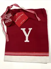 Wondershop Christmas Cloth Drawstring Initial Letter Y Gift Bag Monogram