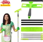 2In1 Window Cleaning Kit 1.7 Meters Telescopic Window Cleaner with Squeegee Prof
