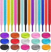 [ISUSSER] 15 Pairs 45" Flat Coloured Athletic Shoe Laces Sneakers Skate Shoes Boots Sport Shoes