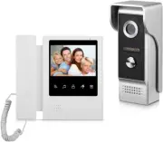 Video Door Phone System, 4.3 Inches Touch Monitor Wired Video Intercom Doorbell