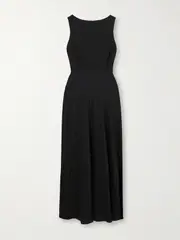 [Matteau] Matteau - Silk-crepe De Chine Midi Dress - Black - 5 5 Black