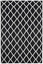 Harriet Black Hand Woven Wool Rug
