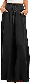 [Generic] Womens Wide Leg Sweatpants Baggy Lightweight High Waisted Cotton Pants Casual Comfy Lounge Pants with Pockets 2024