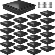 30Pack Fence Post Caps 4X4（Actual 3.5"X3.5"）,Deck Post Plastic Caps with Screws,