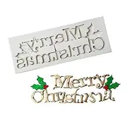 8 Inch Merry Christmas Cake Fondant Mold Silicone Sugar Craft Gum Paste Mould Ca