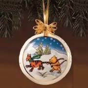 Lenox Winnie the Pooh & Tigger Xmas Ornament - NEW-A Wintry Adventure-$49 Value!