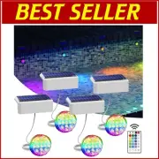Elegant Color Changing Solar Pool Lights - Remote Controlled, 4 Pack for Pools