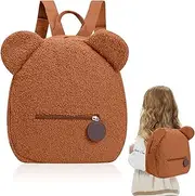 [Mayoii] Kids Mini Furry Backpack Toddler Mini Cute School Rucksack,Toddler Girls Boys Adjustable Rucksack, Kids Plush Backpack for School Travel
